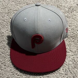 New Era Gray and Maroon Philadelphia Phillies Snapback Hat